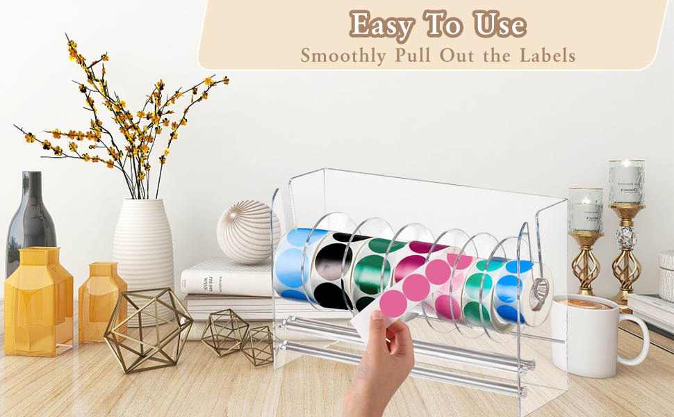 LAIAMER Adjustable Label Dispenser Acrylic Sticker Roll