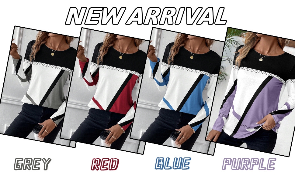 long sleeve shirts for women color block tops for women womens long sleeve tops dressy casual