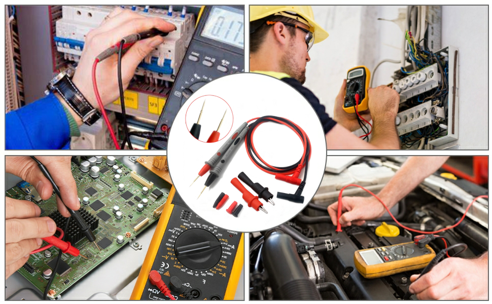 Test Leads for Multimeter,1 Pair Test Lead with Alligator Clips and