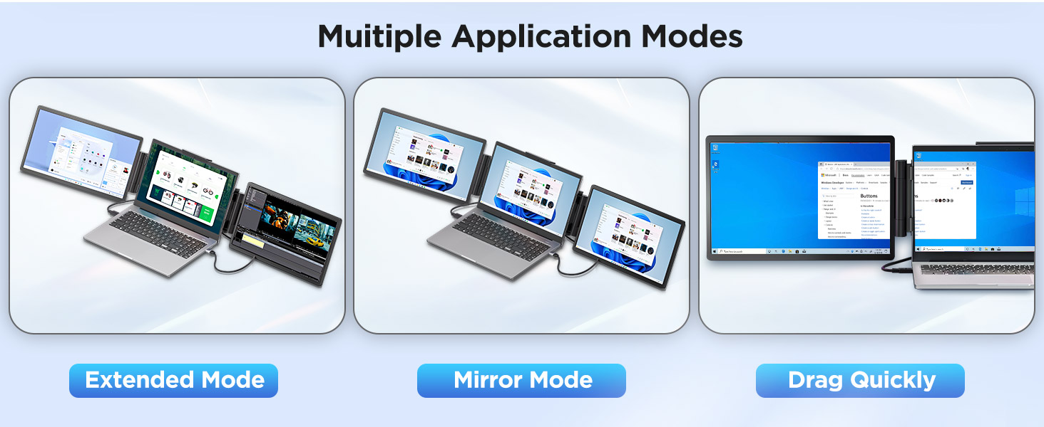 Triple Screen Laptop Monitor Extender