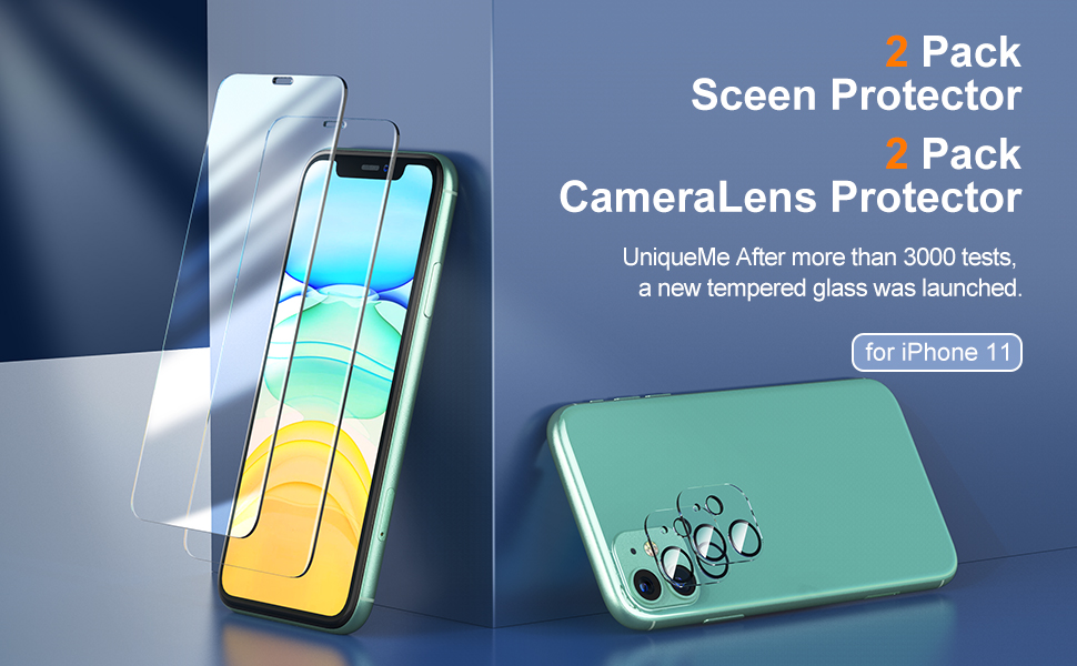 [2+2 Pack] UniqueMe Compatible with iPhone 11 6.1inch
