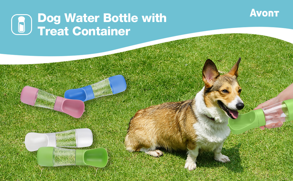 Avont Dog Water Bottle, 320ml Portable Walking Water Dispenser with