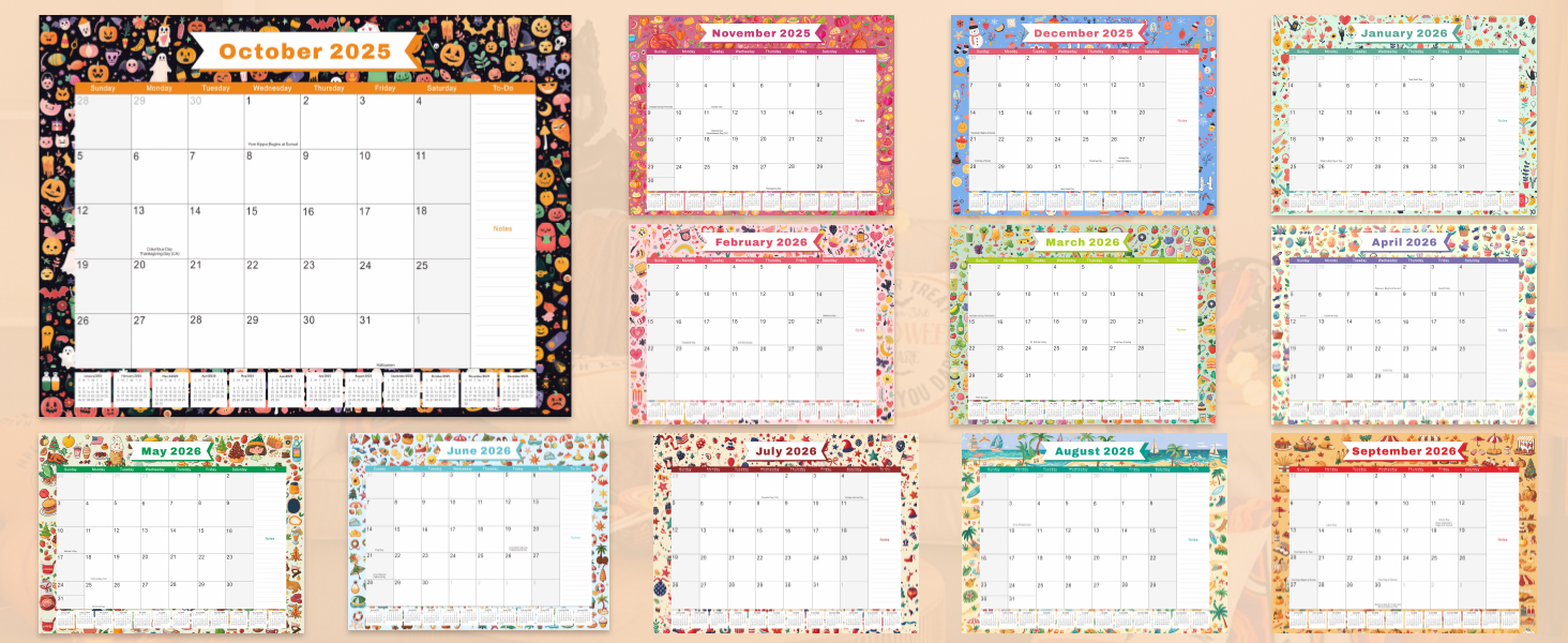 Large Desk Calendar 2026