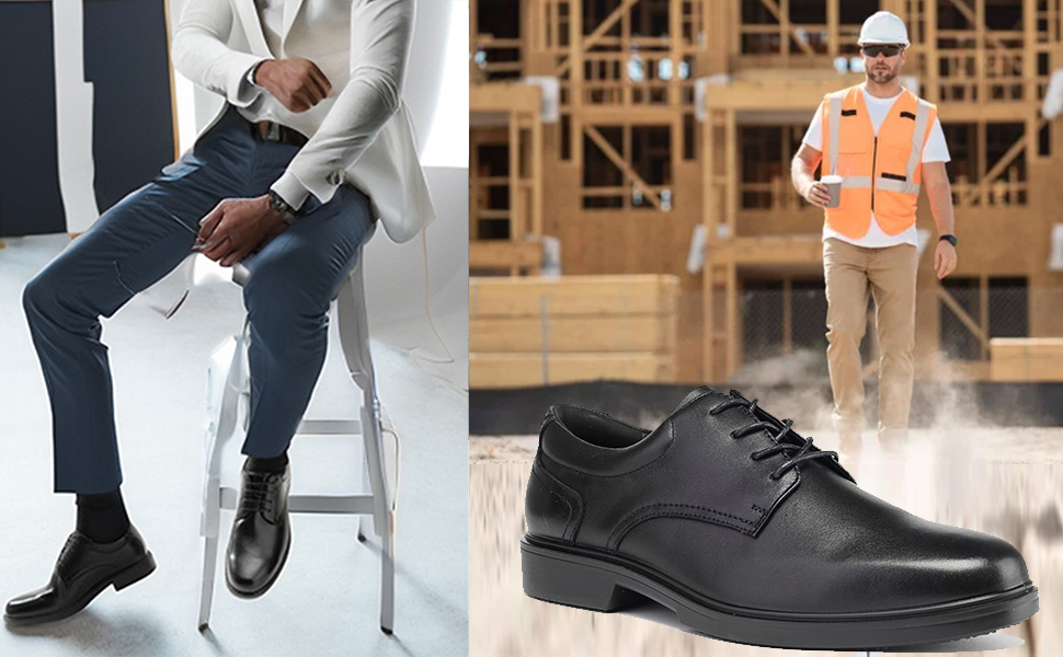 Amazon.com: Men's Slip Resistant Work Oxford Shoes - Genuine