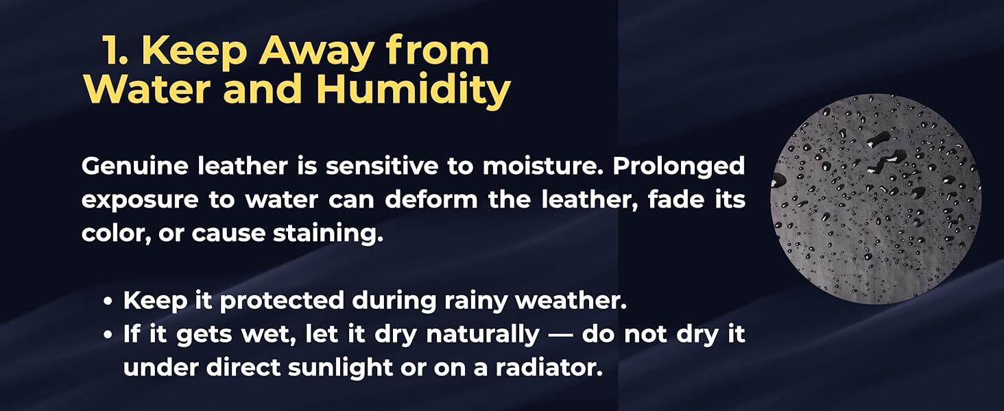 Keep way from water and dust your genuine leather card holder