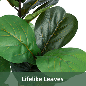 6ft Faux Ficus Lyrata Plant with Lifelike Leaves