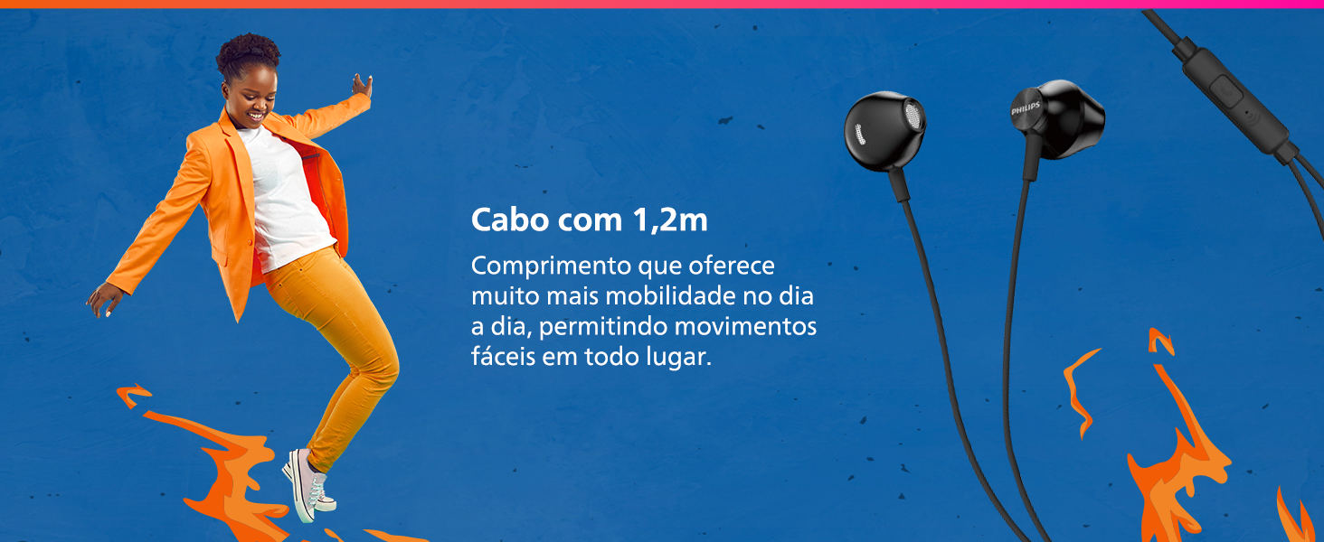 fone philips, fone com fio, fone compacto, drivers 14mm, fone confortavel, microfone, fone com cabo