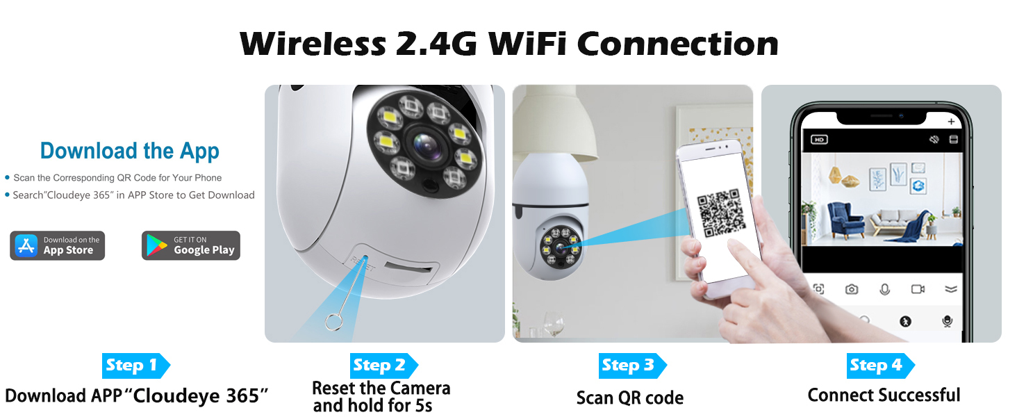Light Bulb Security Camera, Light Socket Security Camera Wireless