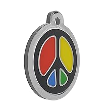 design round paw multi-colour pet id tag