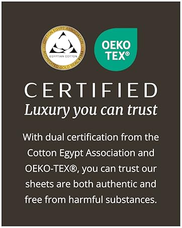 100% Egyptian Cotton Sheets King Size | 400 Thread Count | CEA Gold Seal Certified | Ultra Soft