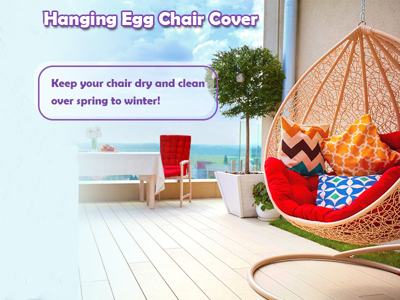 Patio Egg Chair Covers with Zipper, Wicker Egg Swing Chair