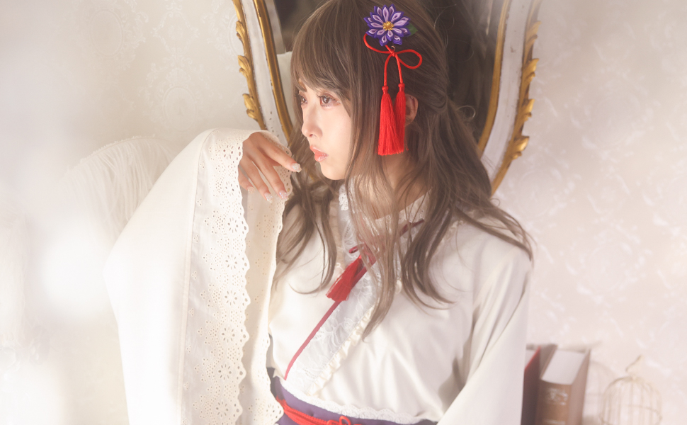 Favorite フェイバリット　和装 花レース袖着物トップス Amazon | [フェイバリット] 日常にもっと気軽に和装を楽しむ為の