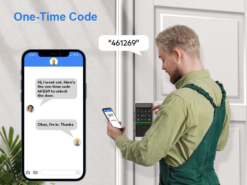 one Time code, Smart Lock Keyless, Entry Home, Security, Door Lock, Digital Lock, Smart Home