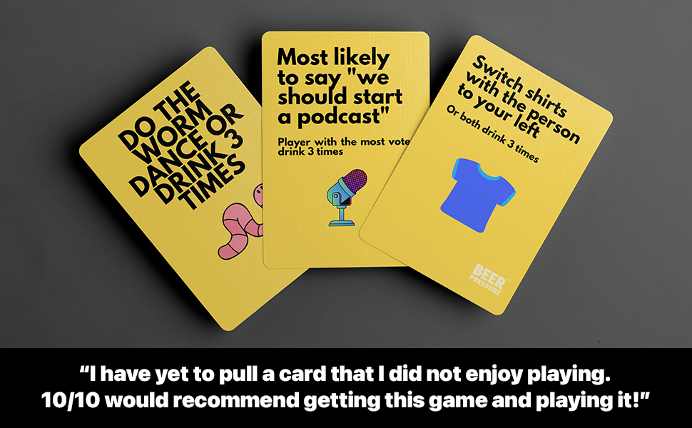Beer Pressure Drinking Card Game for Parties, Pregames