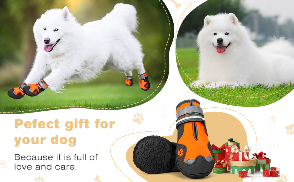 Woowei Dog Shoes for Large Dogs, Waterproof AntiSlip Dog