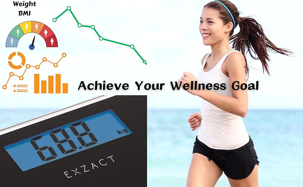 EXZACT Bathroom Scale Digital, Electronic Body Scale