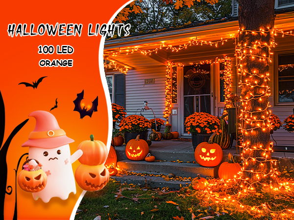 JMEXSUSS Connectable 33ft Halloween Lights Indoor, 100 LED
