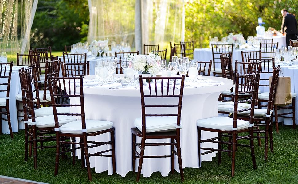 Zrlljp 10 Pack White Round Tablecloth, Spandex Table Cloth