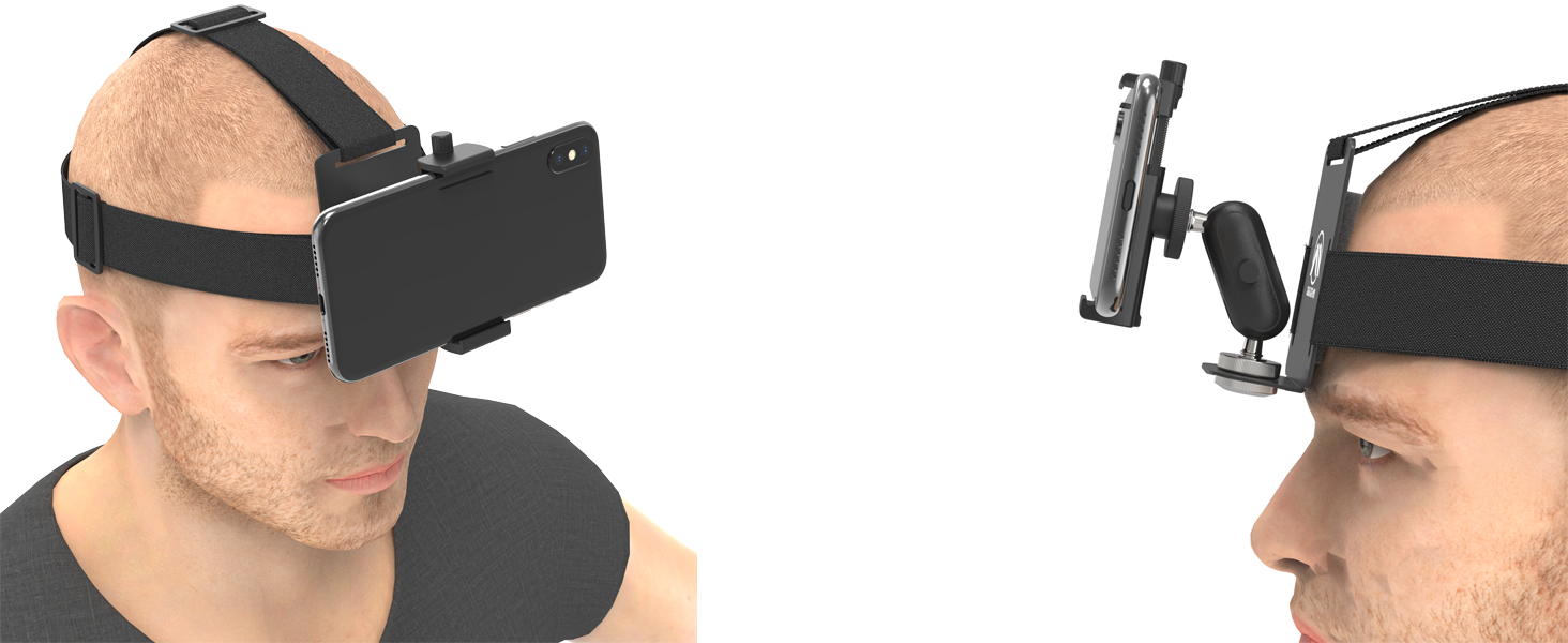 Flexible Phone Head Mount for iPhone, Head Camera FirstPerson View Video Outdoor