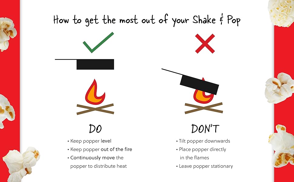 Whirley Pop Campfire Popcorn Popper The Traditional Shake and Pop Outdoor Popcorn