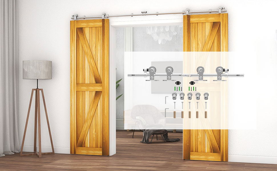 a sliding barn door with a sliding door.