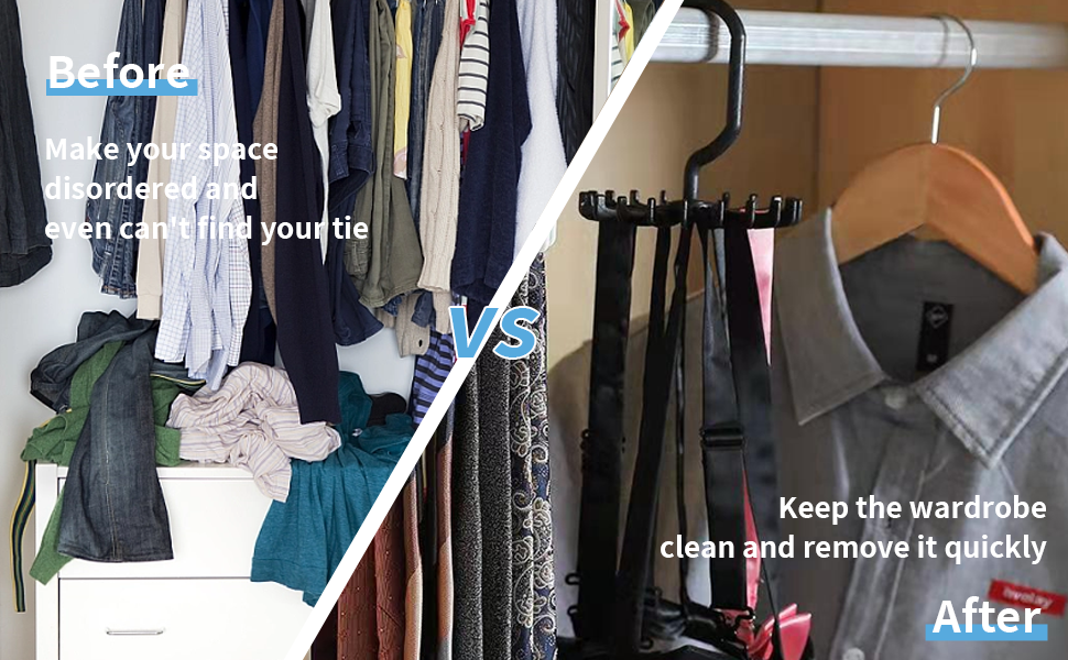 2Pack Circular tie Hanger Updated Twirl Tie Rack