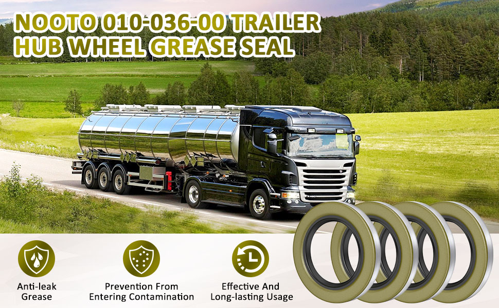 NOOTO 4 Pack 1036LOTOF4 Double Lip Grease Seal 2.25 x 3.