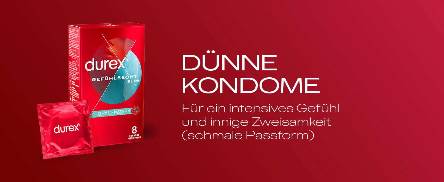 [NEU] Durex Gefühlsecht Slim Kondome – Dünne Kondome mit schmaler ...