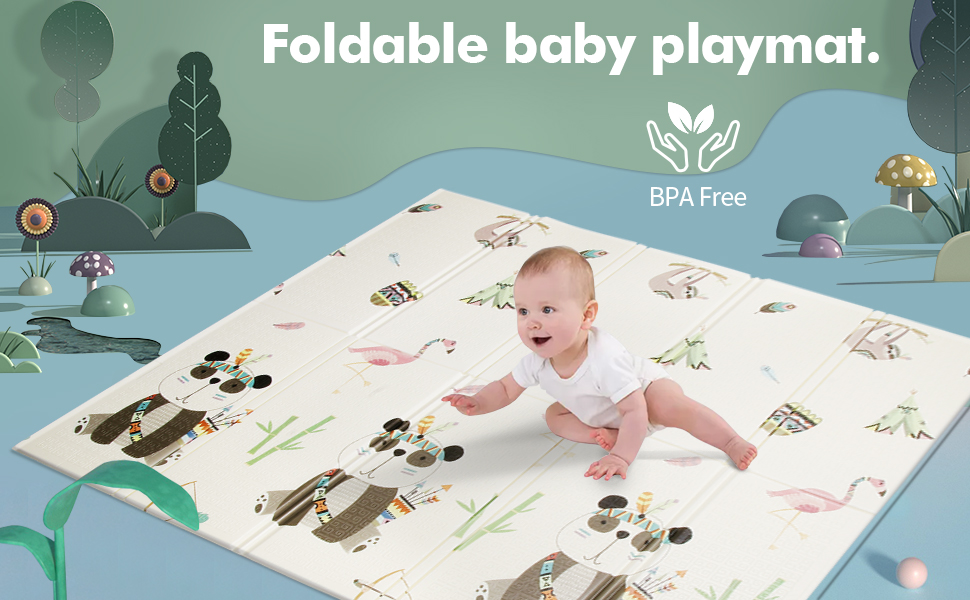 Baby Playmat for Crawling,0.6in Thick Extra Large Foldable