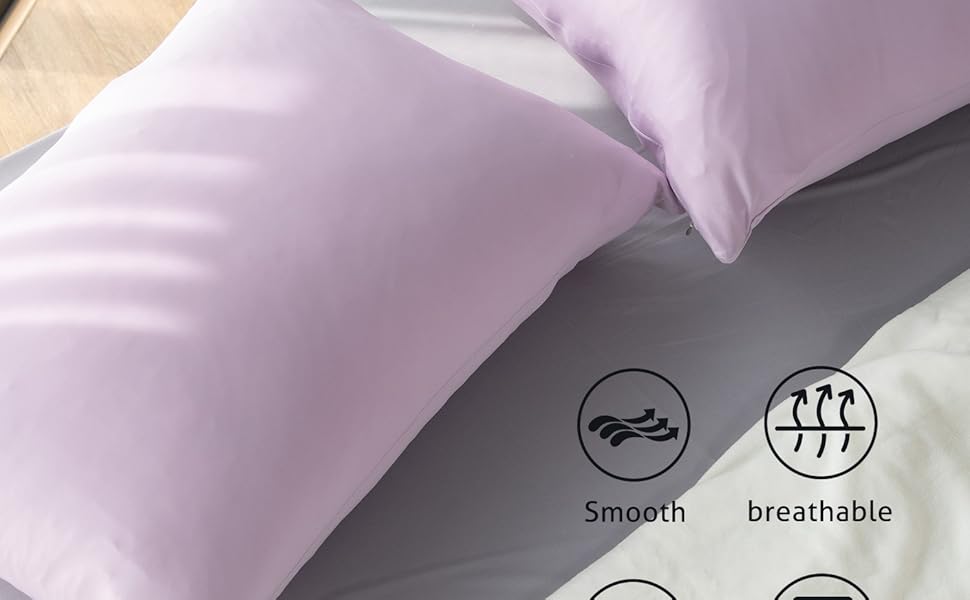 KASENTEX Zipper Pillowcase King Size Set of 2 Soft Hidden