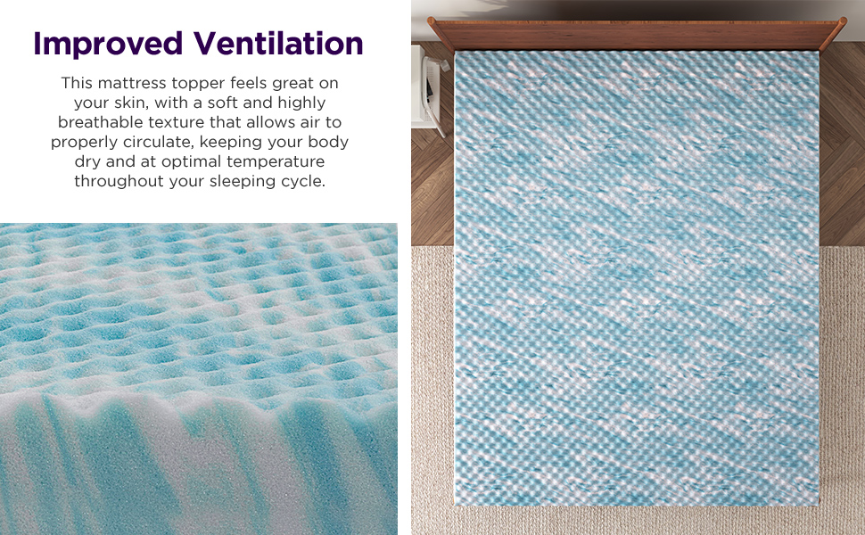 NapQueen 2 Inch Swirl EggShell Cooling Gel Memory Foam