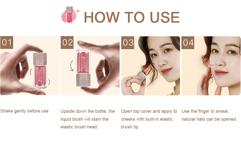 Soft Cream Liquid Blush Stick,Korean Liquid Blushes Cheeks Brush,Moisturizing Creamy Formula
