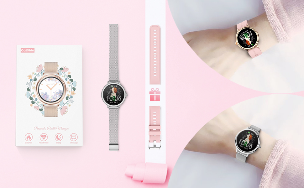 Smart Watch for Android and iOS Phones Compatible iPhone Samsung Fitness Watch Heart Rate Monitor 