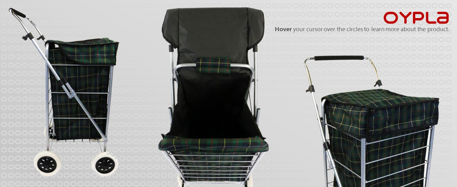 4 Wheel Folding Shopping Trolley Bag Cart Market Laundry