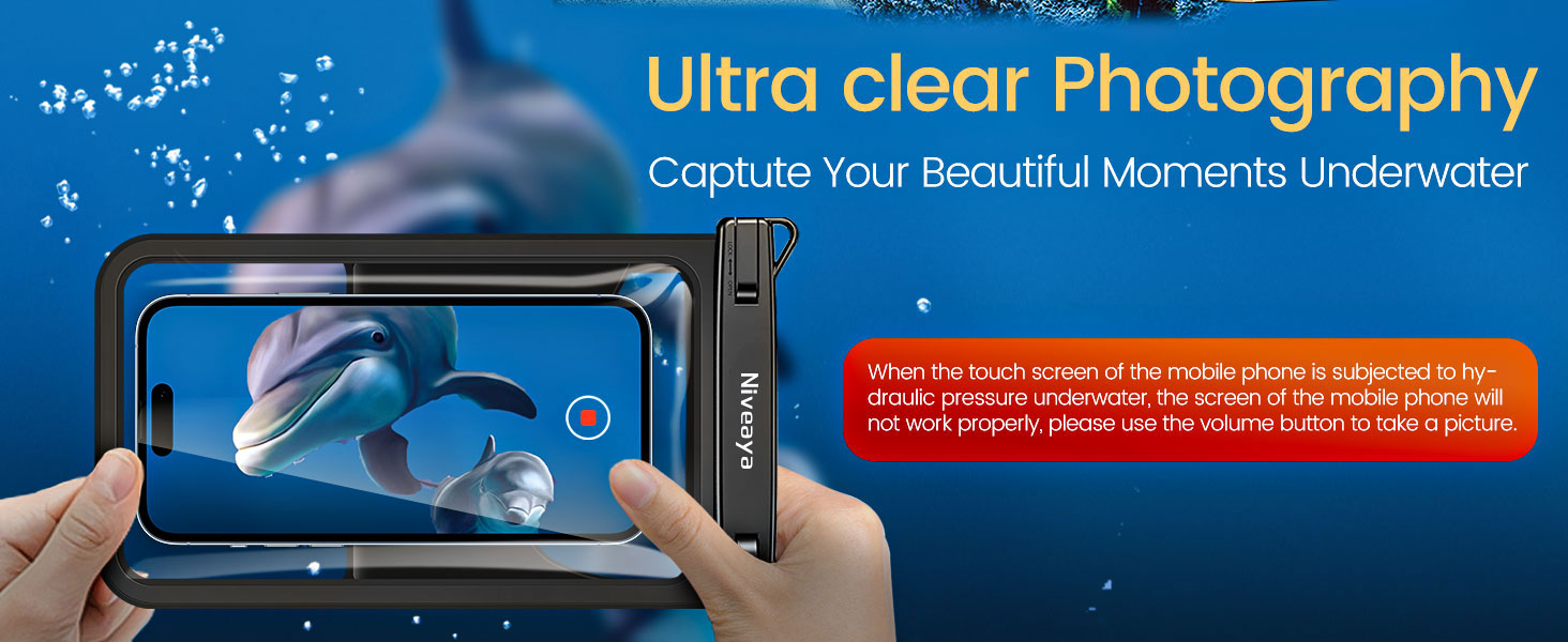 Water-resistant phone bag with a floating design, ensuring phone safety while swimming, surfing, or snorkeling