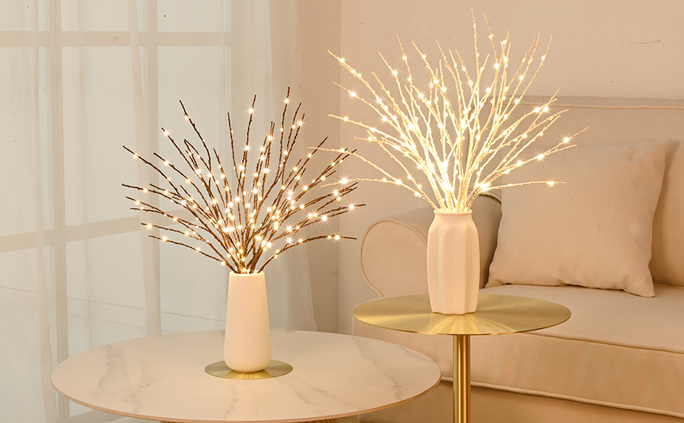 Lighted Branches for Vases, 3PCS Branch Lights, 32IN Birch