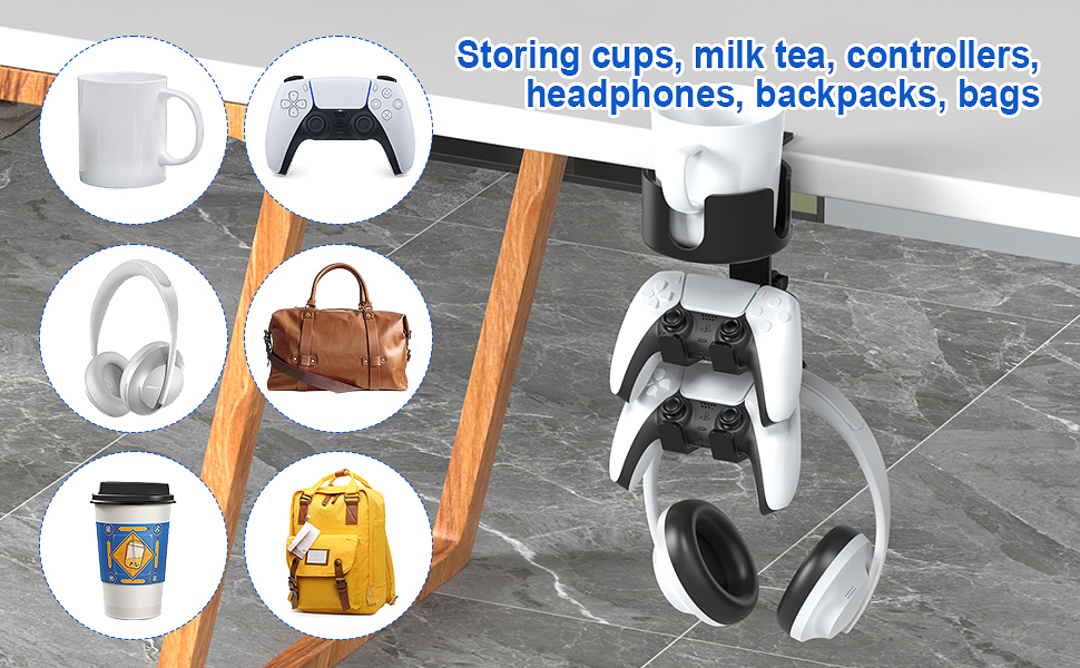 Game Controller Stand with Headset Holder