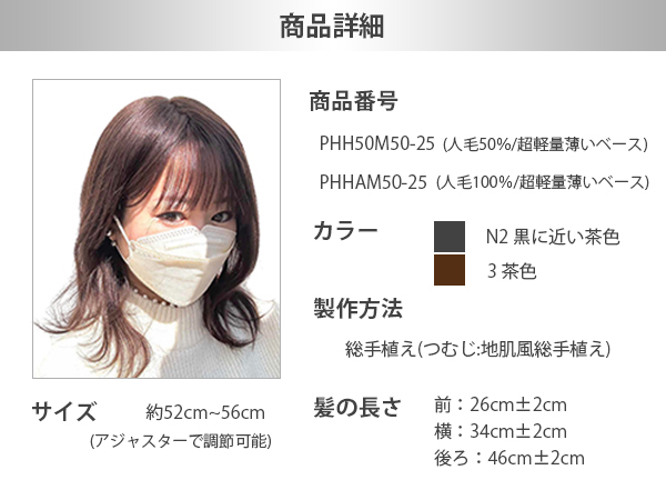 ❤新品 高品質　全人毛 広範囲隠　9×14ｃｍ　ストレート 自然黒 25cm❤ Amazon.co.jp: (私元気) 全国カット/返品OK 25cm ロング