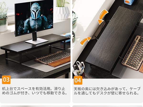 Amazon | KKL デスク 机 pcデスク 引き出し3杯付き ゲーミング