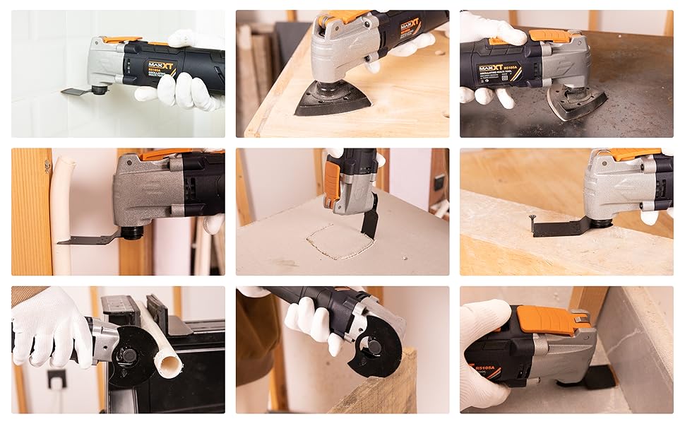 MAXXT Oscillating Multi Tool 300W 6 Variable Speeds, 3° Oscillation