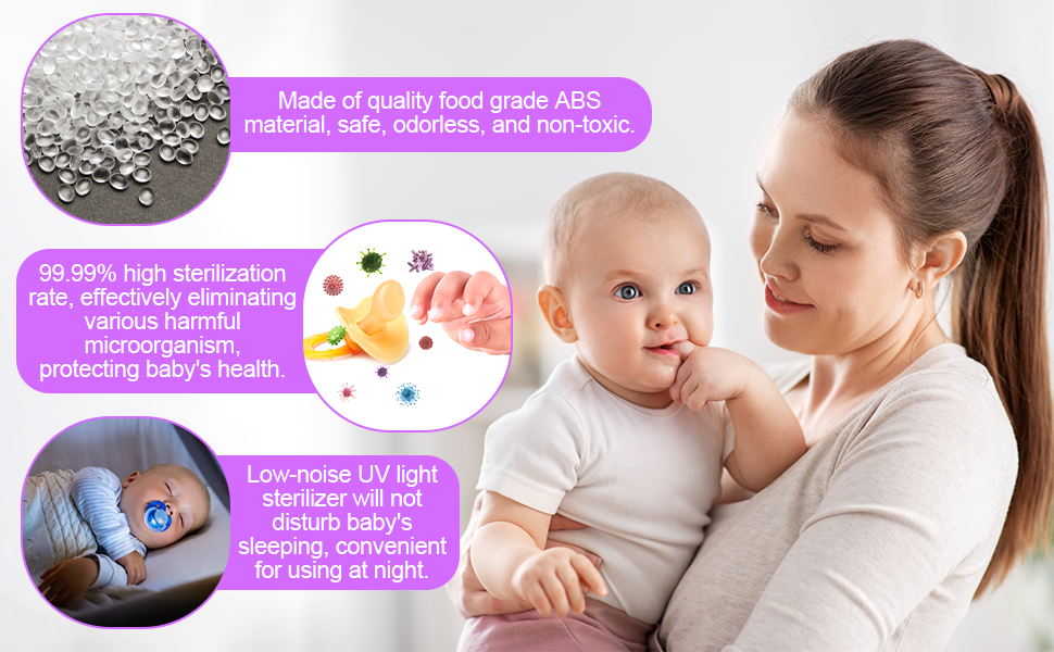 Portable Pacifier Sterilizer, Mini UV Light Sterilizer, 99.