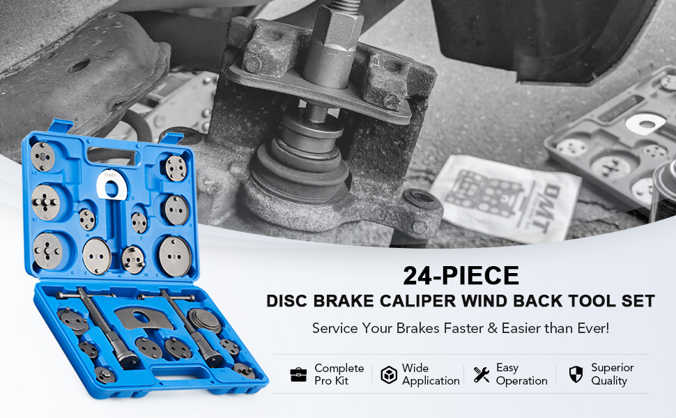 OMT 32pc Dual Brake Tools, 2 in 1 Caliper Compression Tool