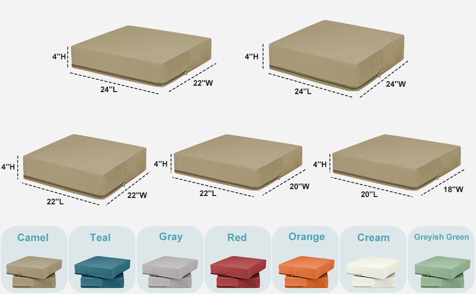 OutdoorLines Patio Seat Cushion Covers Replacement