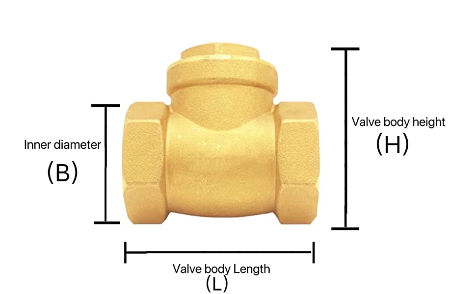 LONGCO Brass Check Valve,1"NPT Female Non Return Swing Check Valve,OneWay Fuel Oil
