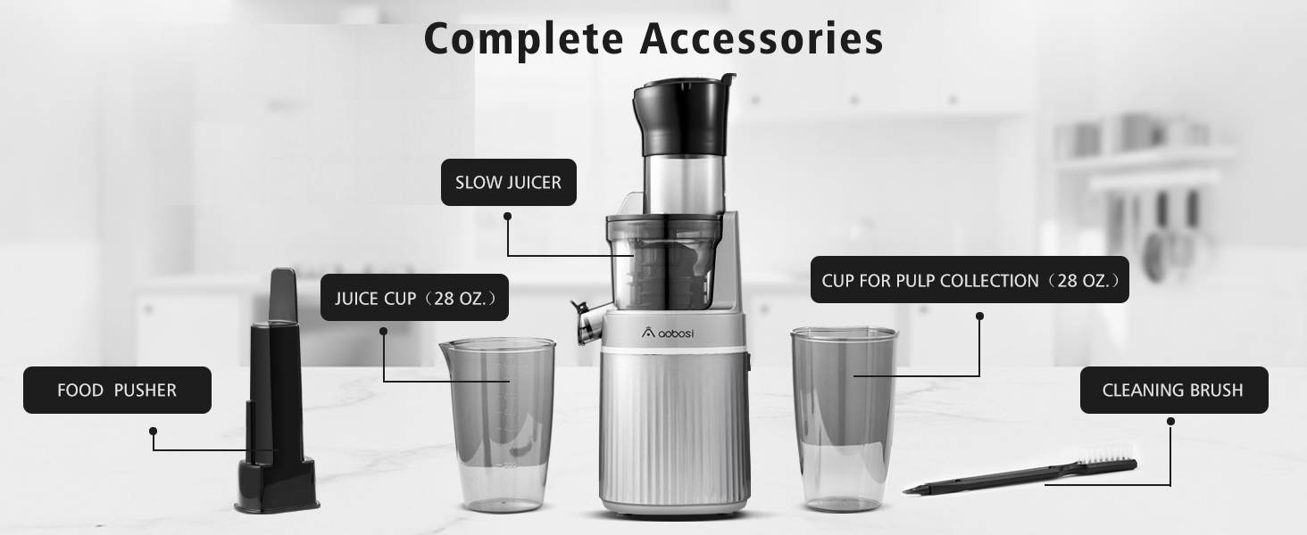 Juicer Machines, Aobosi Slow Masticating Juicer with 8CM Large Feed