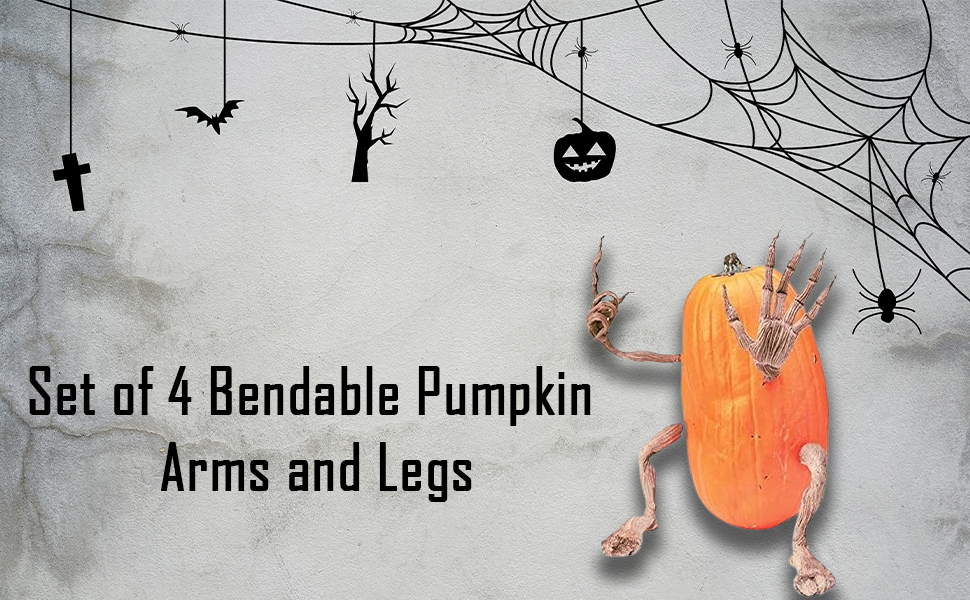 Set of 4 Bendable Pumpkin Arms and Legs