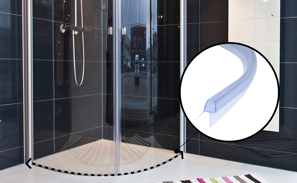 DOPPOSO BD870 Curved Shower Seal 2 x 70 cm Replacement Seal for 6 mm