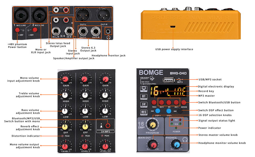 BOMGE BMG-04D アナログミキサー セット BOMGE BMG-04D アナログミキサー セット