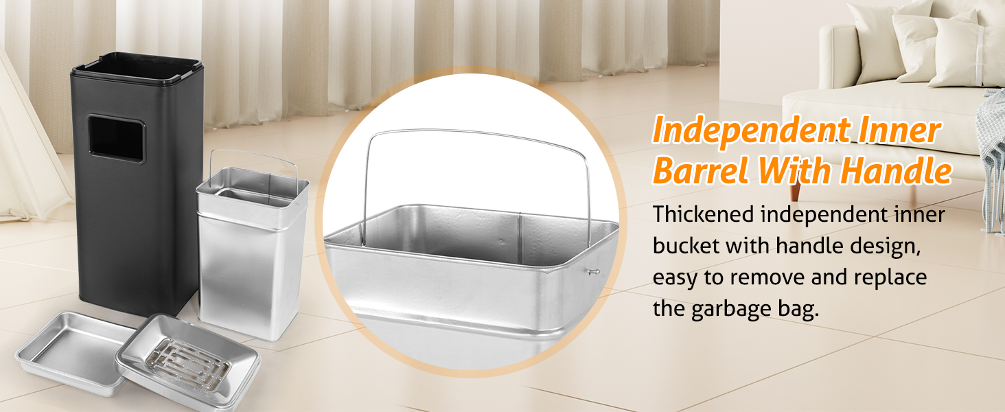 WICHEMI Stainless Steel Trash Can Outdoor Indoor