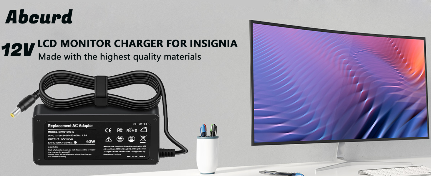 12V Insignia TV Adapter for Insignia 19" 20" 24" 28" 32